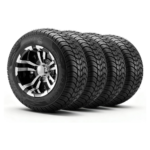 VEVOR Golf Cart Wheels, 10" 205/50-10 Black Aluminum Alloy Golf Cart Tires